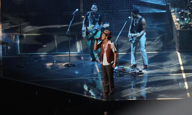 Bruno Mars performs for a sold-out crowd at Amway Center in downtown Orlando