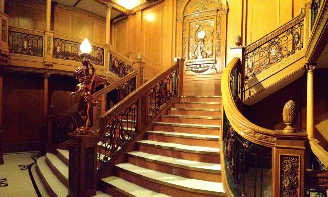 This is a perfect, to-scale replica of the grand staircase on the Titanic.