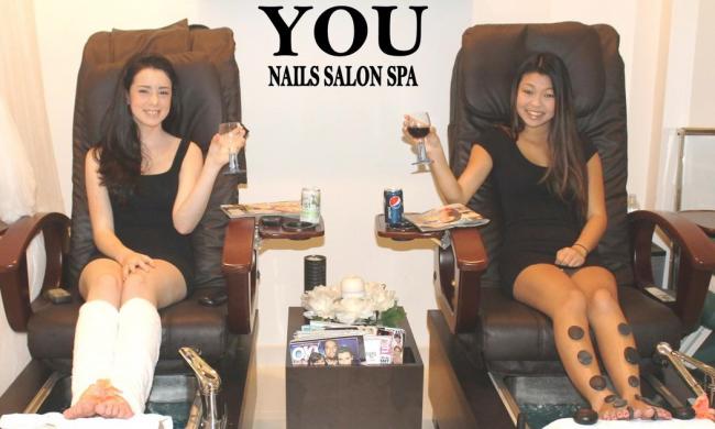 YOU Nails Salon Spa offers a variety of pedicure treatments.