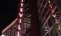 Splitsville is pretty hard to miss. Just look for the giant glowing sign next to the movie theater.