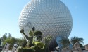 Donald and Goofy greet visitors to EPCOT's Flower & Garden Festival.