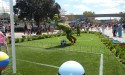 Goofy goes for the goal at EPCOT's Flower & Garden Festival!