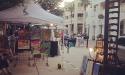 Art and vendor tents at the Baldwin Park Independence Day Bash.