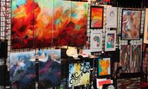 Local artists display their work, all of which is for sale.